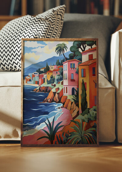 Plakat Paradiso 001 w ramce na podłodze