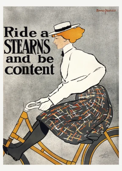 Plakat Ride a Stearns and be content (1896) Plakat Ride a Stearns and be content (1896)