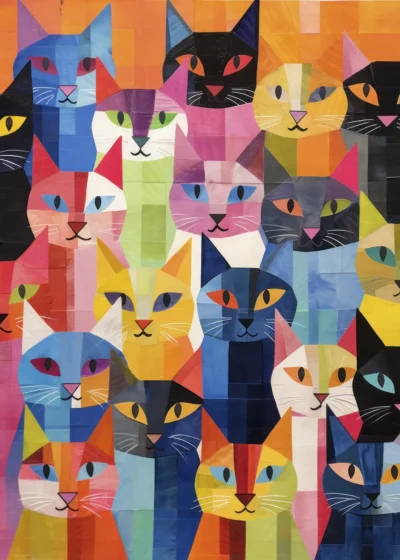 Plakat Koty kolaż nr 1