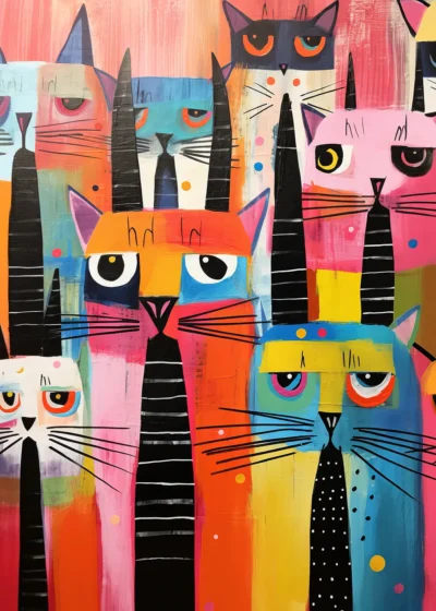 Plakat Koty kolaż nr 2