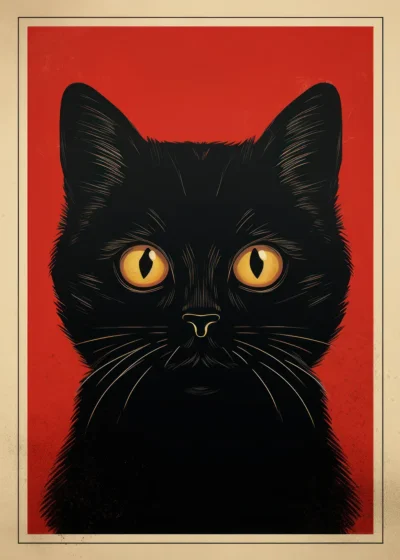 Plakat Portret kota Czarny Kot