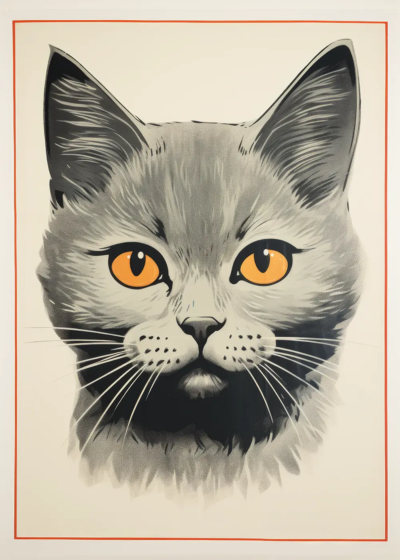 Plakat Portret kota Szary Kot