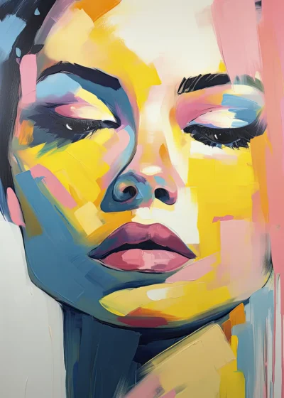 Plakat Twarz kobiety pastelowa nr 1