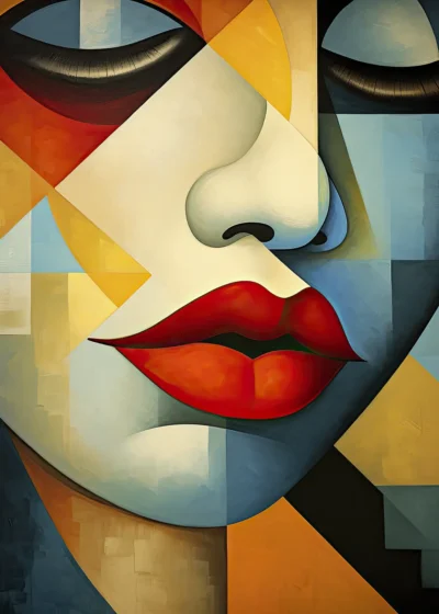 Plakat Twarz kobiety geometryczna nr 1