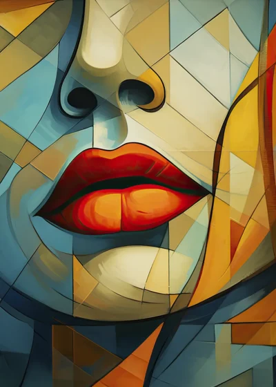 Plakat Twarz kobiety geometryczna nr 2