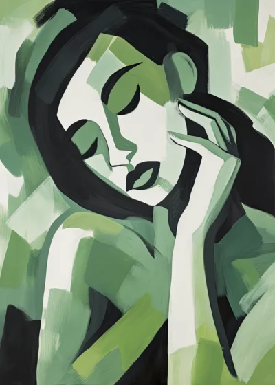 Plakat Twarz kobiety zielona nr 1