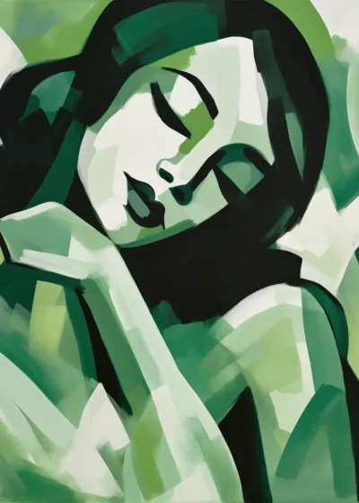 Plakat Twarz kobiety zielona nr 2