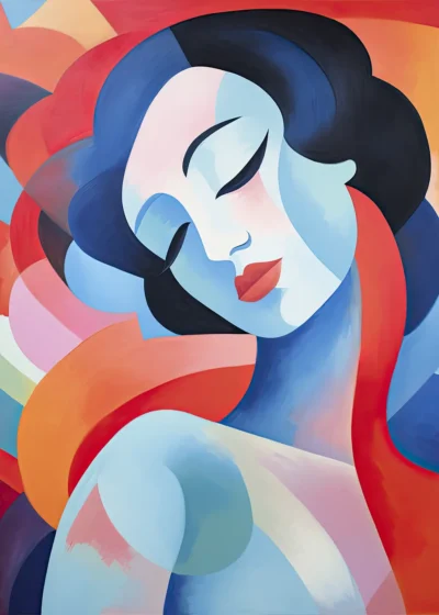 Plakat Twarz kobiety art déco