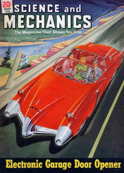 Plakat Vintage Samochód Przyszłości Science and Mechanics (1950)