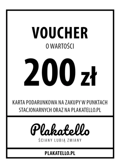 Voucher / Karta podarunkowa Plakatello o wartości 200 zł