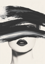 Plakat Abstrakcyjny portret kobiety w stylu pop-art