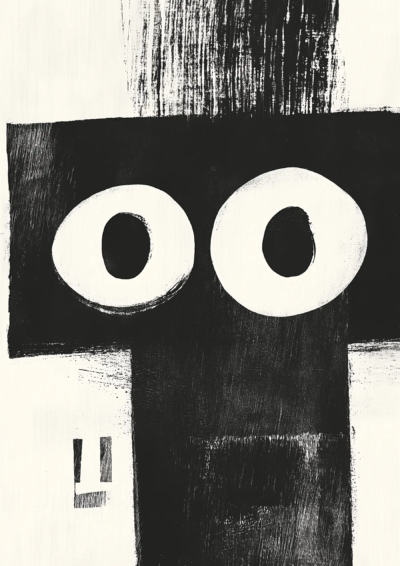 Plakat Wyraziste oczy na czarnym tle grafika