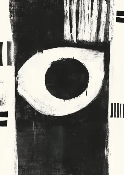 Plakat Abstrakcyjne oko w czerni i bieli