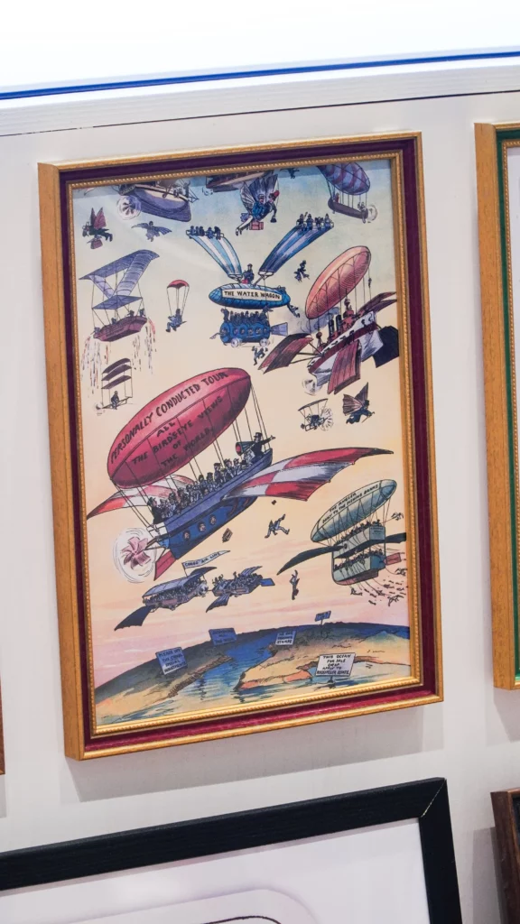 Styl vintage i retro w dekoracjach wnętrz – nostalgiczna podróż do złotej ery designu 3 plakat vintage wzor z 31 stycznia 1906 balony i sterowce