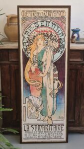 Plakat na płótnie w ramie La Samaritaine Sarah Bernhardt Alfons Mucha 48x136 cm