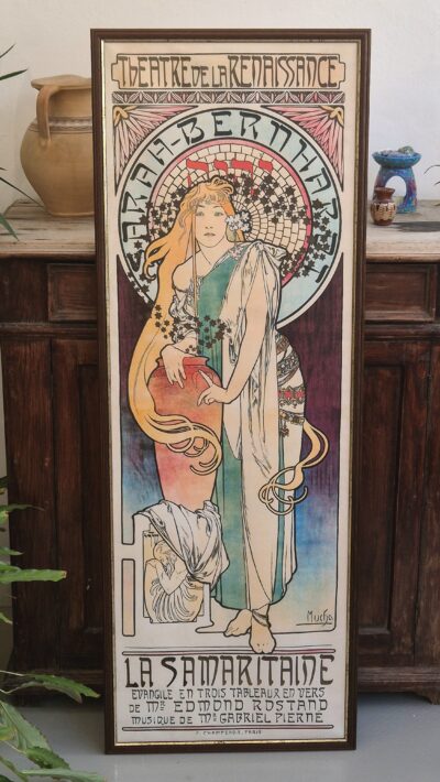 Plakat na płótnie w ramie La Samaritaine Sarah Bernhardt Alfons Mucha 48x136 cm