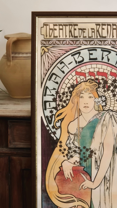 Plakat na płótnie w ramie La Samaritaine Sarah Bernhardt Alfons Mucha 48x136 cm