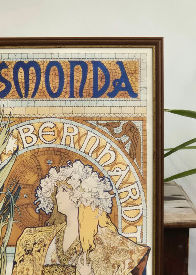 Plakat na płótnie w ramie Gismonda Sarah Bernhardt Alfons Mucha 48x136 cm