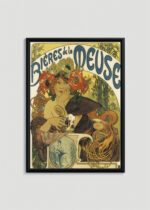 Plakat w ramce: Bieres de la Meuse Alfons Mucha secesja Art Nouveau