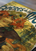Zbliżenie na plakat: Bieres de la Meuse Alfons Mucha secesja Art Nouveau