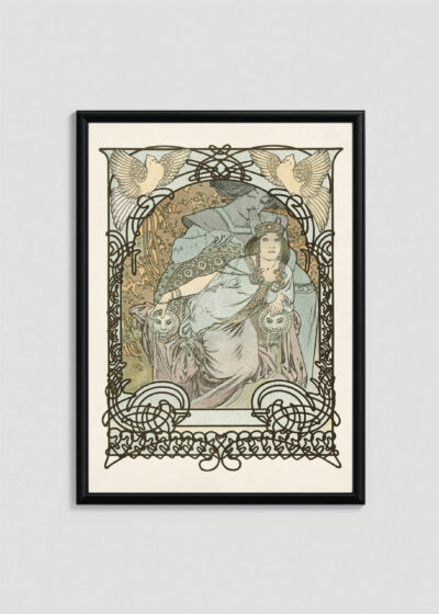 Plakat w ramce: Alfons Mucha kobieta secesja Art Nouveau