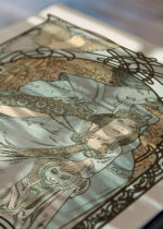 Zbliżenie na plakat: Alfons Mucha kobieta secesja Art Nouveau