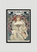 Plakat w ramce: Alfons Mucha F. Champenois Art Nouveau 1898