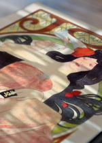 Zbliżenie na plakat: Job Alfons Mucha 1896 secesja Art Nouveau