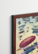 Plakat oprawiony w drewnianą brązową ramkę Vintage Italia: Otwarcie Kanału Panamskiego