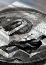 Zbliżenie na detale plakatu: Interior of the Pneumatic Passenger-Car Broadway Underground Railway 1872 Nowy Jork