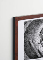 Plakat oprawiony w drewnianą brązową ramkę Vintage Italia: wizja budowy metra Broadway Underground Railway Nowy Jork 1872