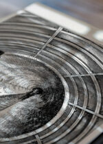 Zbliżenie na detale plakatu: eksperymentalna sekcja Broadway Underground Railway metro Nowy Jork 1872