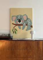 do pokoju dziecięcego koala na gałęzi eukaliptusa pastelowe kolory obraz na płótnie