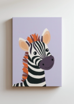 do pokoju dziecięcego zebra z kolorową grzywą skandynawski obraz na płótnie