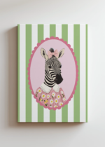 zebra vintage pastelowy do pokoju dziecięcego obraz na płótnie