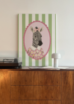 zebra vintage pastelowy do pokoju dziecięcego obraz na płótnie