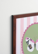 Plakat oprawiony w drewnianą brązową ramkę Vintage Italia: do pokoju dziecięcego motyl pastelowy skandynawski vintage