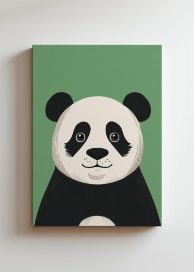 do pokoju dziecięcego panda wielka skandynawski obraz na płótnie