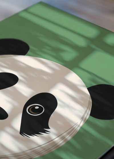 Zbliżenie na detale plakatu: do pokoju dziecięcego panda wielka skandynawski