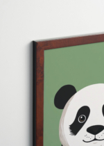 Plakat oprawiony w drewnianą brązową ramkę Vintage Italia: do pokoju dziecięcego panda wielka skandynawski
