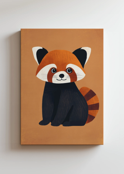 panda ruda ilustracja do pokoju dziecięcego obraz na płótnie