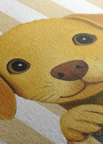 szczeniak golden retriever vintage do pokoju dziecięcego obraz na płótnie