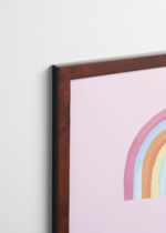 Plakat oprawiony w drewnianą brązową ramkę Vintage Italia: tęcza pastelowa do pokoju dziecięcego