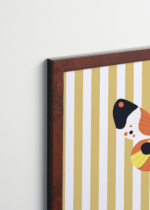 Plakat oprawiony w drewnianą brązową ramkę Vintage Italia: motyl dziecięcy geometryczny boho skandynawski