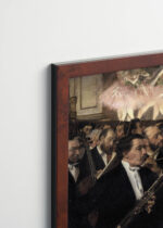 Plakat oprawiony w drewnianą brązową ramkę Vintage Italia: Orkiestra w Operze Edgar Degas impresjonizm muzyka
