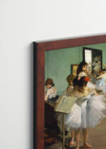 Plakat oprawiony w drewnianą brązową ramkę Vintage Italia: Klasa tańca Edgar Degas baletnice impresjonizm