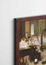 Plakat oprawiony w drewnianą brązową ramkę Vintage Italia: Klasa tańca Edgar Degas impresjonizm balet 1874