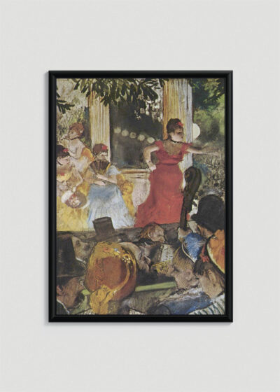Plakat w drewnianej czarnej ramce: Café-concert Edgar Degas Belle Époque Paryż 1885