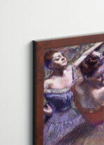 Plakat oprawiony w drewnianą brązową ramkę Vintage Italia: Tancerki 1899 Edgar Degas balerina impresjonizm