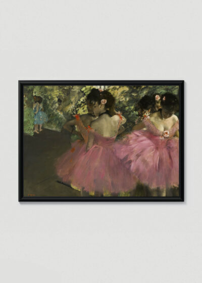 Plakat w drewnianej czarnej ramce: Tancerki w różu Edgar Degas impresjonizm balet